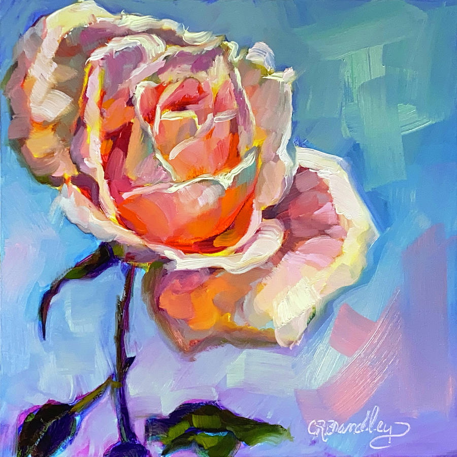 Bubble Gum Rose Painting by Chris Brandley