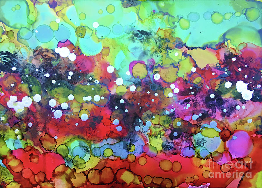 Bubble Over Painting by Linda Cranston