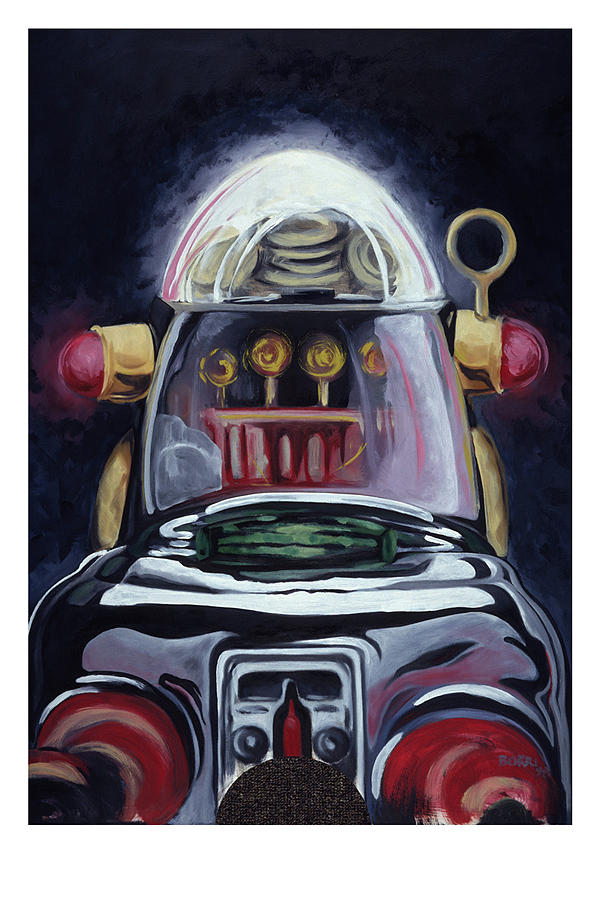 Bubblehead Robot Painting by Joe Borri