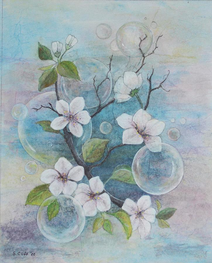 Bubbles and Blossoms Mixed Media by Sandy Clift