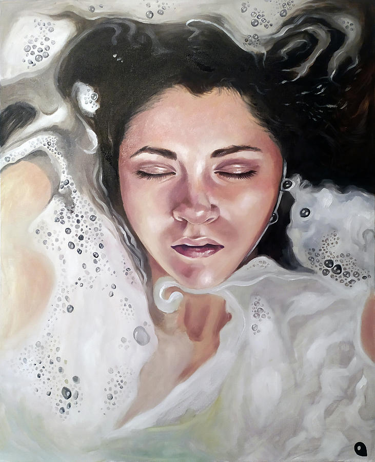 Bubbles Of Satisfaction Painting Of Woman Taking A Bath Adelacreative 
