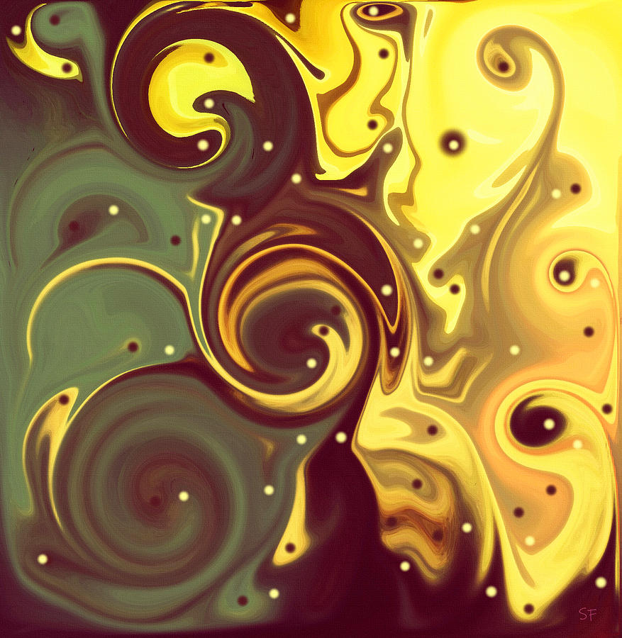 Bubbling Olive Oil Abstract  Digital Art by Shelli Fitzpatrick