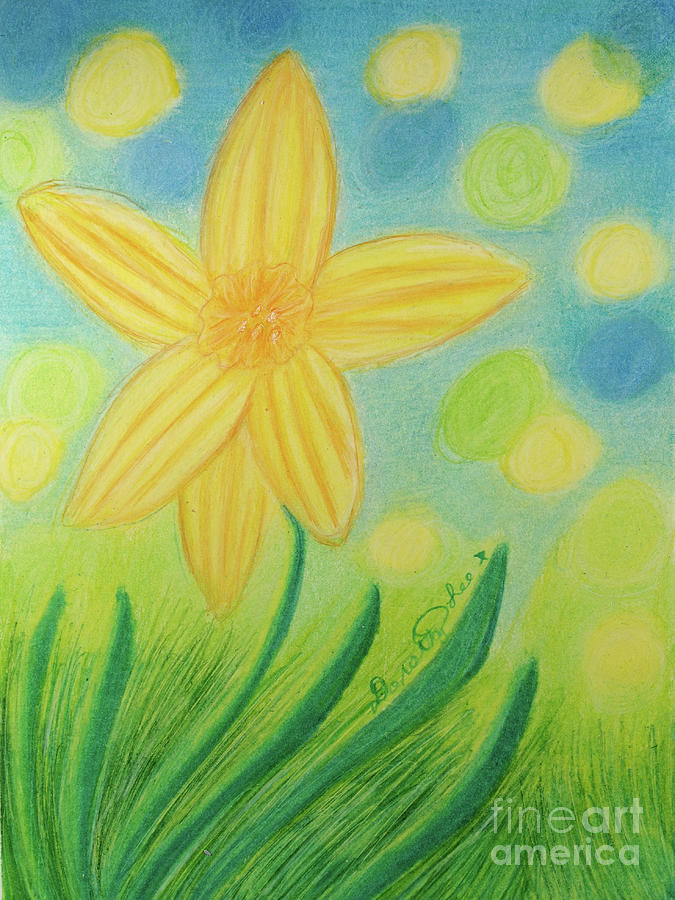 Bubbly Daffodil Painting by Dorothy Lee