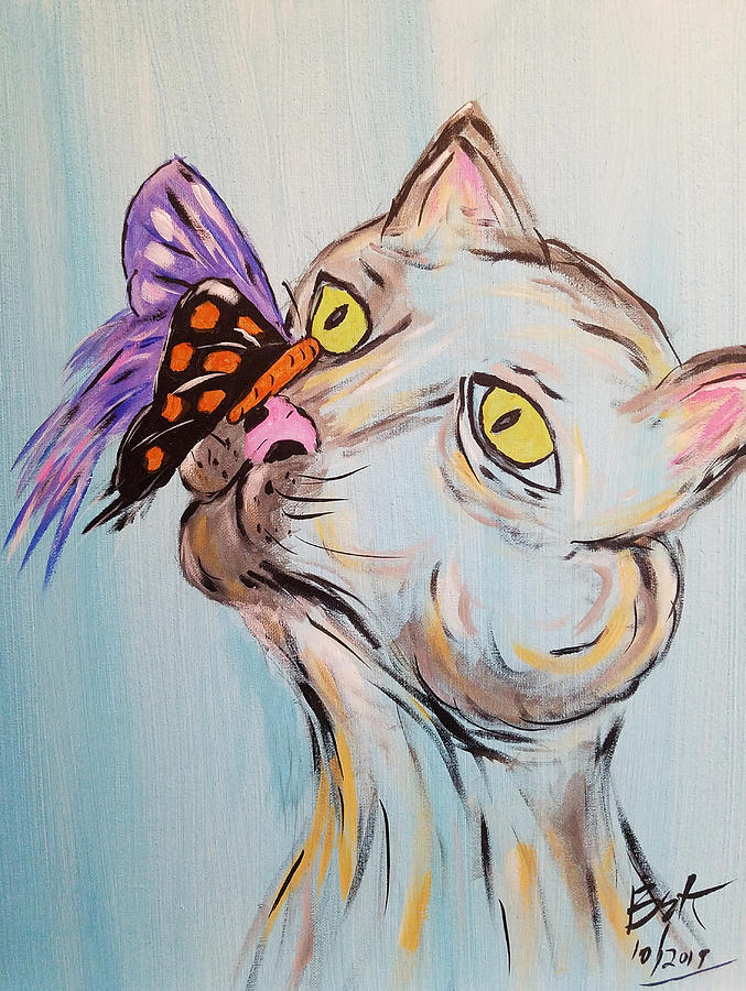 Bubby And The Butterfly Painting by Brent Knippel