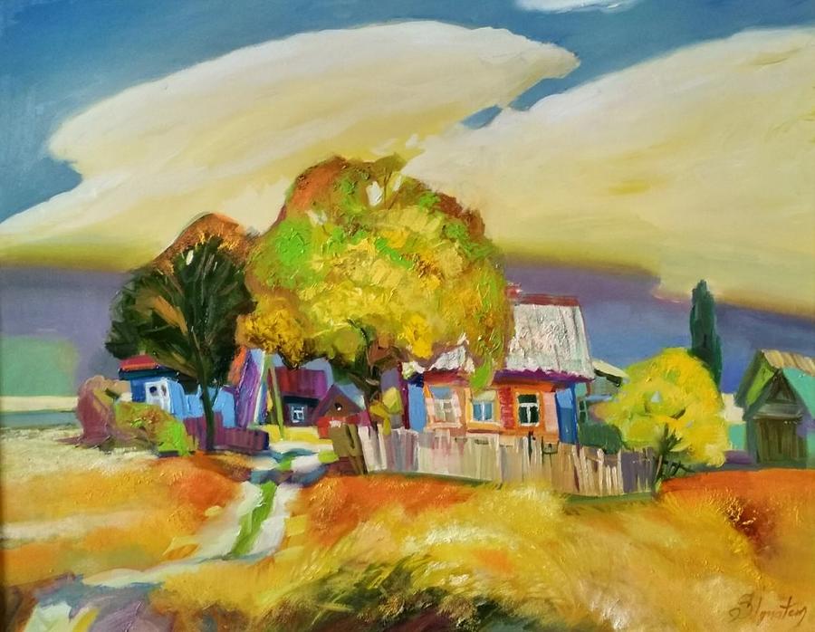 Bubnovka village Painting by Sergey Ignatenko