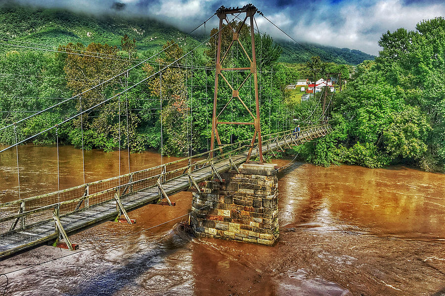 Buchanan Swinging Bridge Photograph by Anthony M Davis