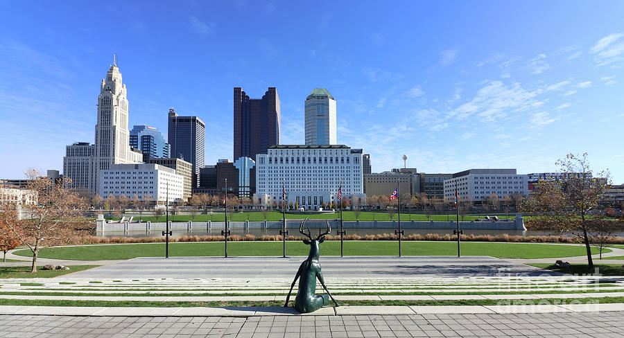 Buck Eye View of Downtown Columbus from Genoa Park 5074 Photograph by Jack Schultz