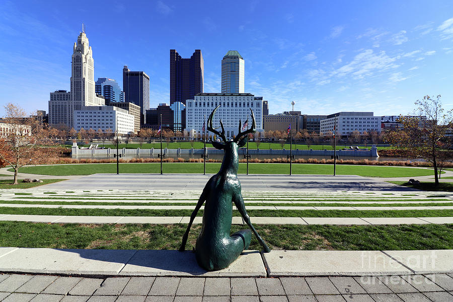 Buck Eye View of Downtown Columbus from Genoa Park 5077 Photograph by Jack Schultz