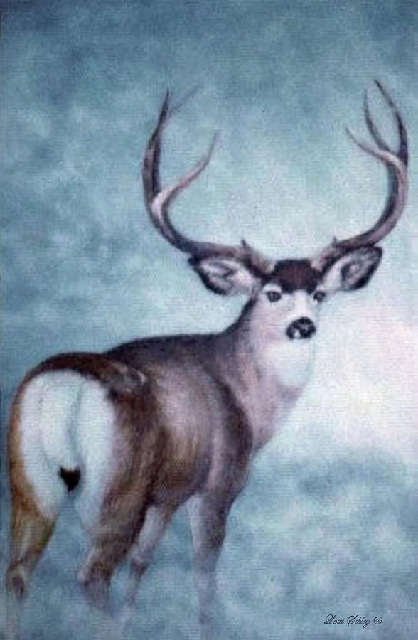 Buck in Blues Painting by Loxi Sibley