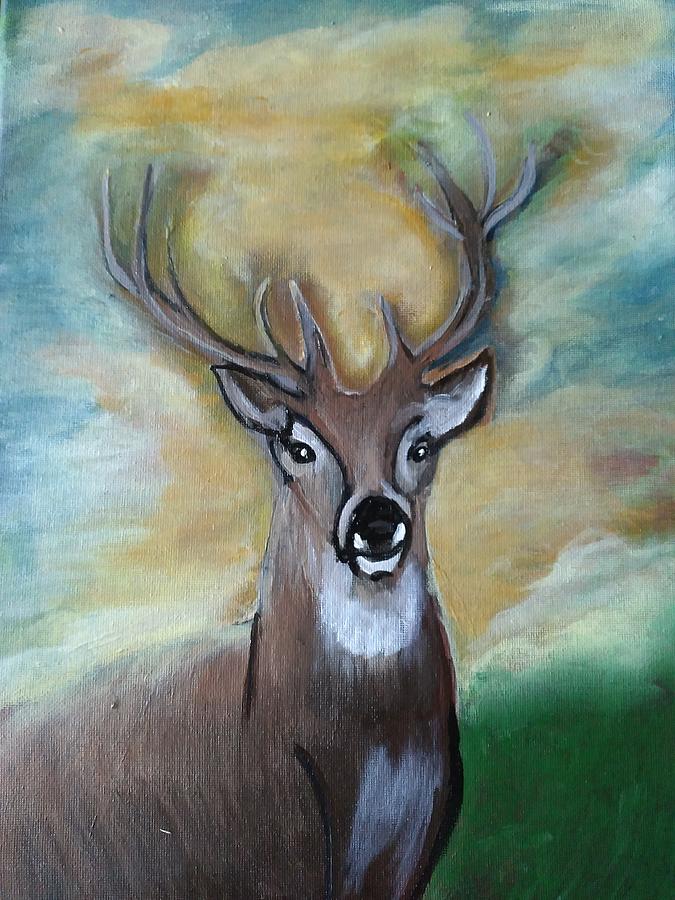 Buck in the Morning  Painting by Barbara Fincher