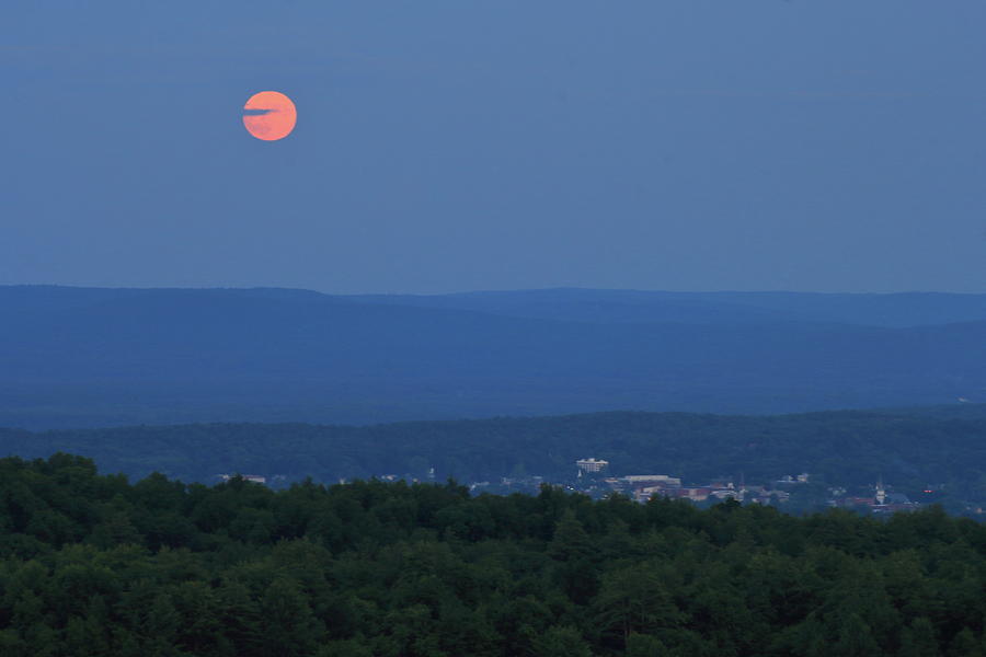 Buck Moon Over Connecticut River Valley And Greenfield Photograph
