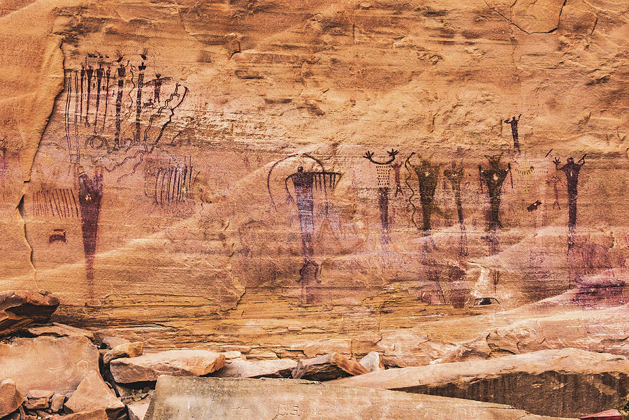 Buckhorn Draw Pictograph Panel, Utah Wide Photograph by Abbie