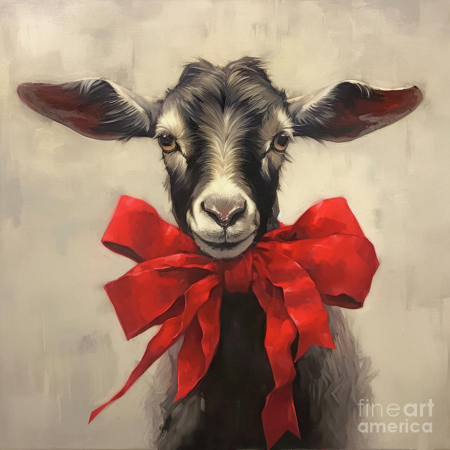 Sheep Painting - Buckley And His Bow by Tina LeCour