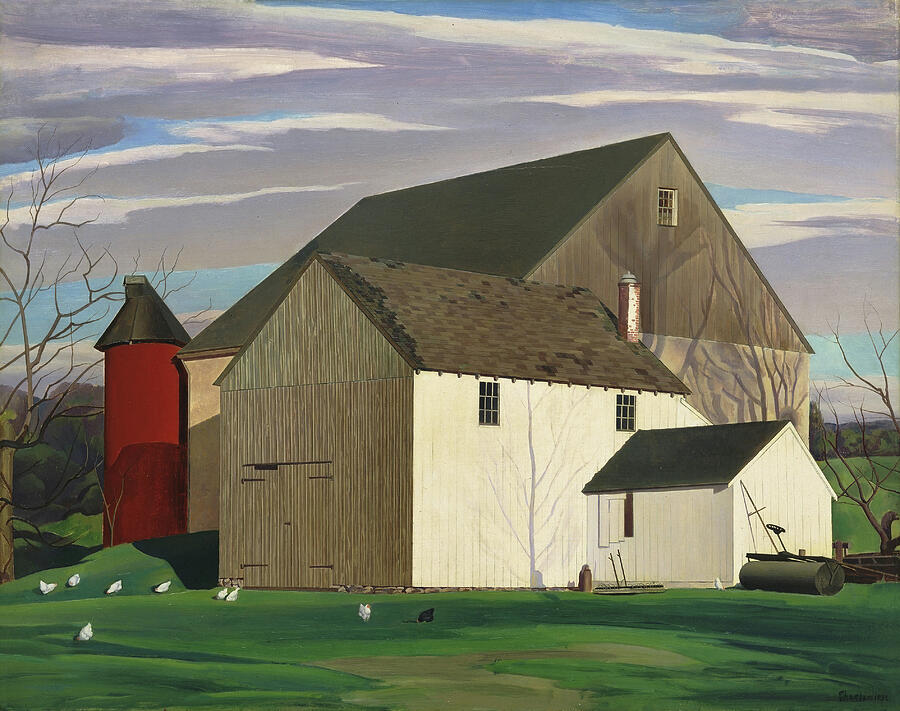 Bucks County Barn Pennsylvania Painting by Charles Sheeler
