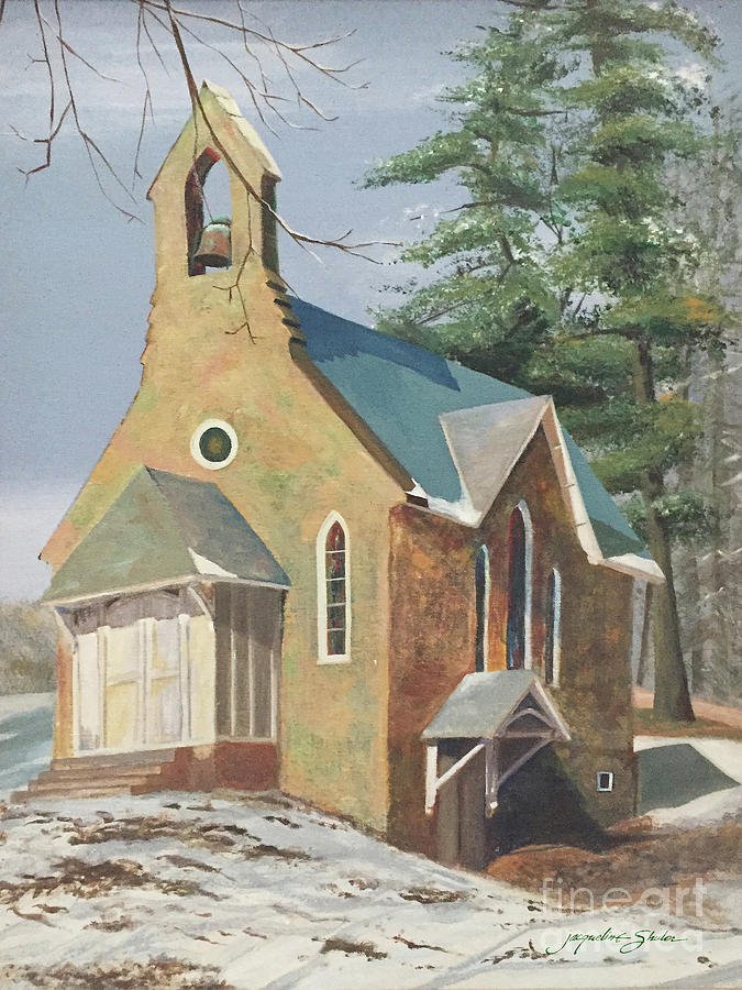 Bucks County Chapel Painting by Jacqueline Shuler