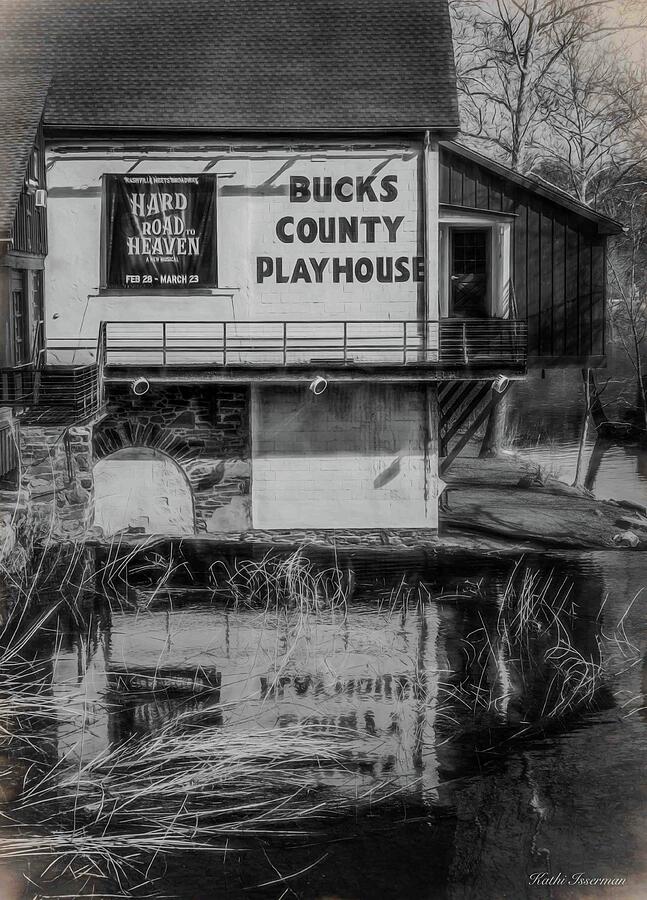Bucks County Playhouse in BW Photograph by Kathi Isserman Bucks County Playhouse in BW Photograph by Kathi Isserman