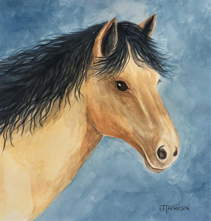 Buckskin Painting - Buckskin Beauty by Judy Thompson Buckskin Painting - Buckskin Beauty by Judy Thompson