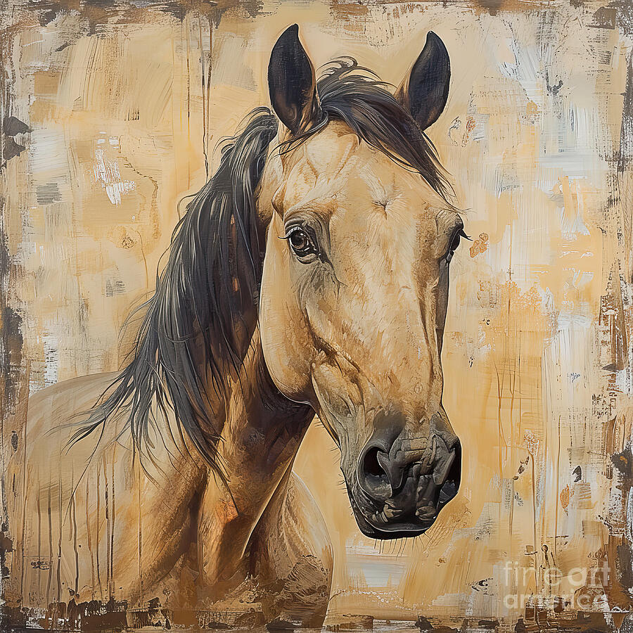 Buckskin Horse Portrait Digital Art by Elisabeth Lucas - Fine Art America