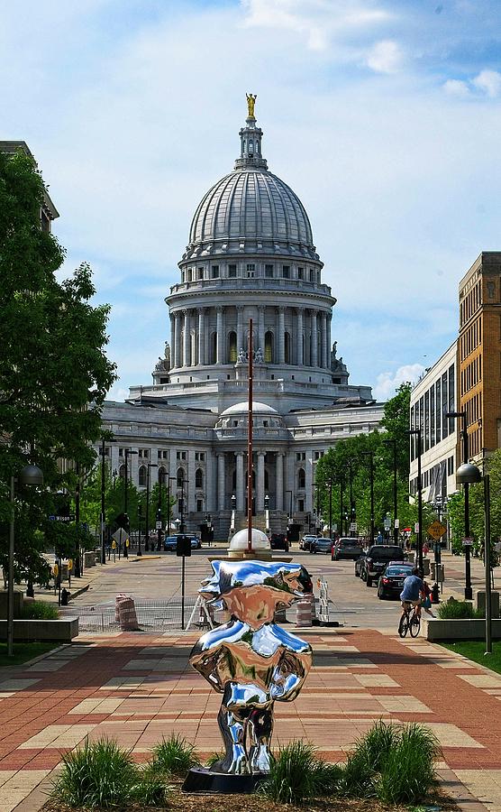Bucky and the Capitol, Madison, Wisconsin  Photograph by Steven Ralser