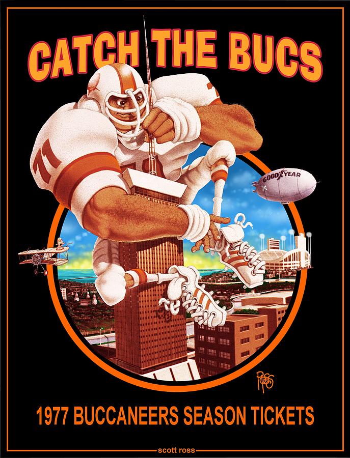 Catch The Bucs 1977 Digital Art by Scott Ross