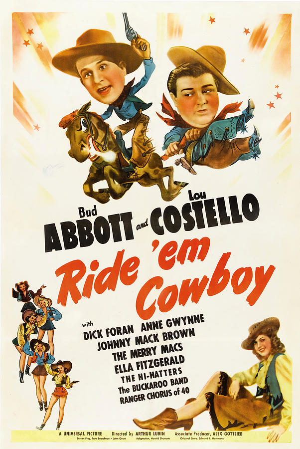 BUD ABBOTT and LOU COSTELLO in RIDE EM COWBOY -1942-, directed by ARTHUR LUBIN. Photograph by Album