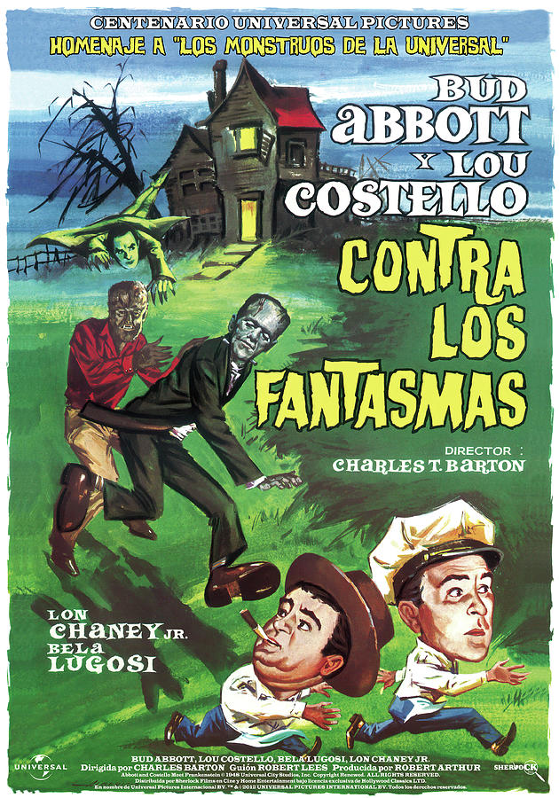 Bud Abbott and Lou Costello Meet Frankenstein, 1948 Mixed Media by Movie World Posters
