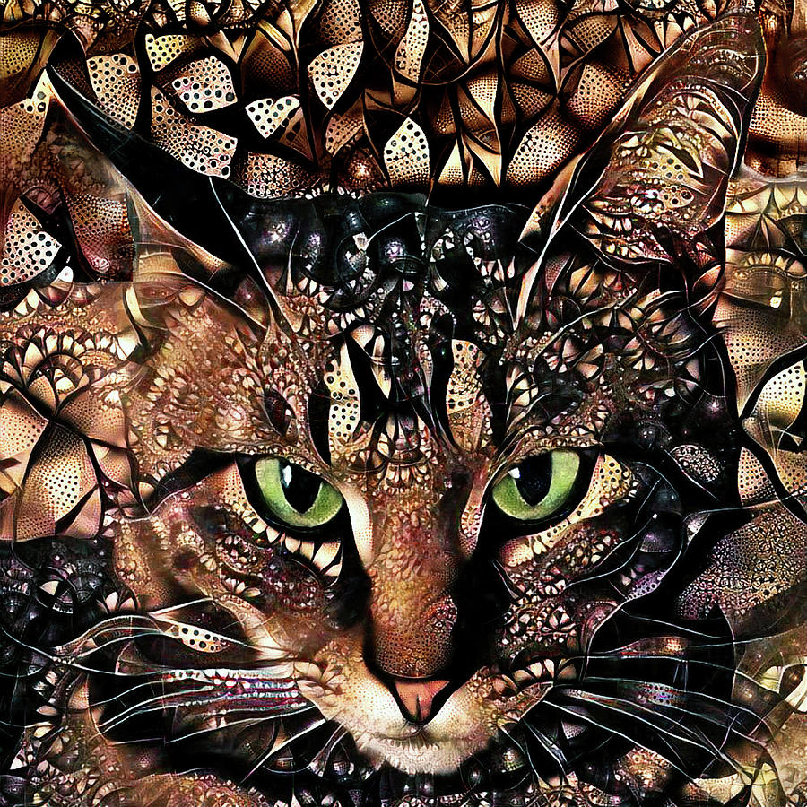 Bud the Tabby Cat Digital Art by Peggy Collins