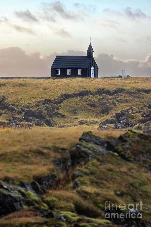 Budakirkja black Church, Snaefellsnes Peninsula, Iceland. Sunris Photograph by Jane Rix