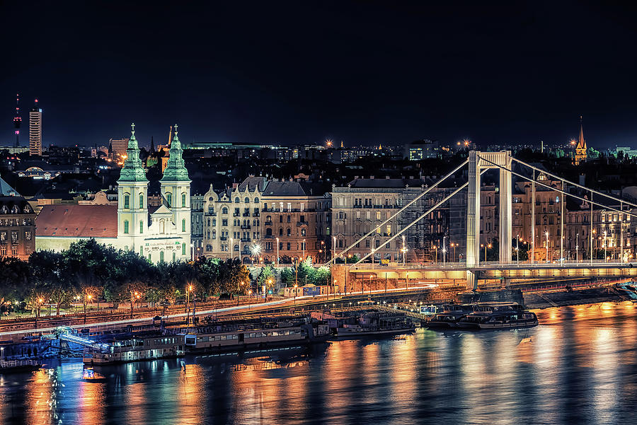 Architecture Photograph - Budapest by night by Manjik Pictures