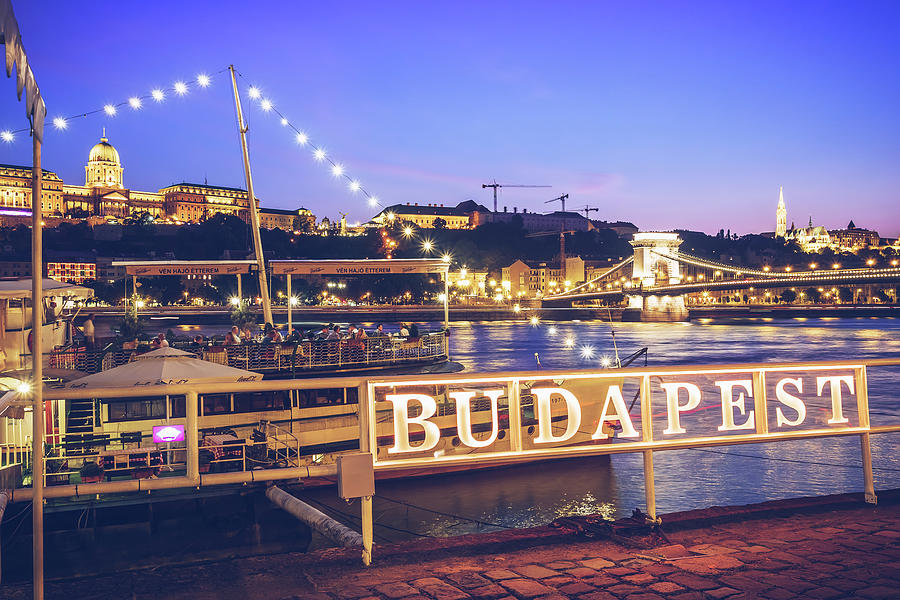Budapest - Danube Bank - Chain Bridge Photograph by Alexander Voss