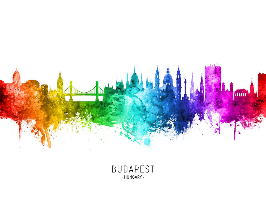 Budapest Hungary Skyline #56 Digital Art by Michael Tompsett