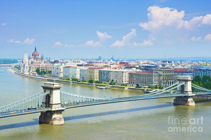 Budapest Skyline and Chain Bridge over the river Danube, Budapest, Hungary Photograph by Neale And Judith Clark