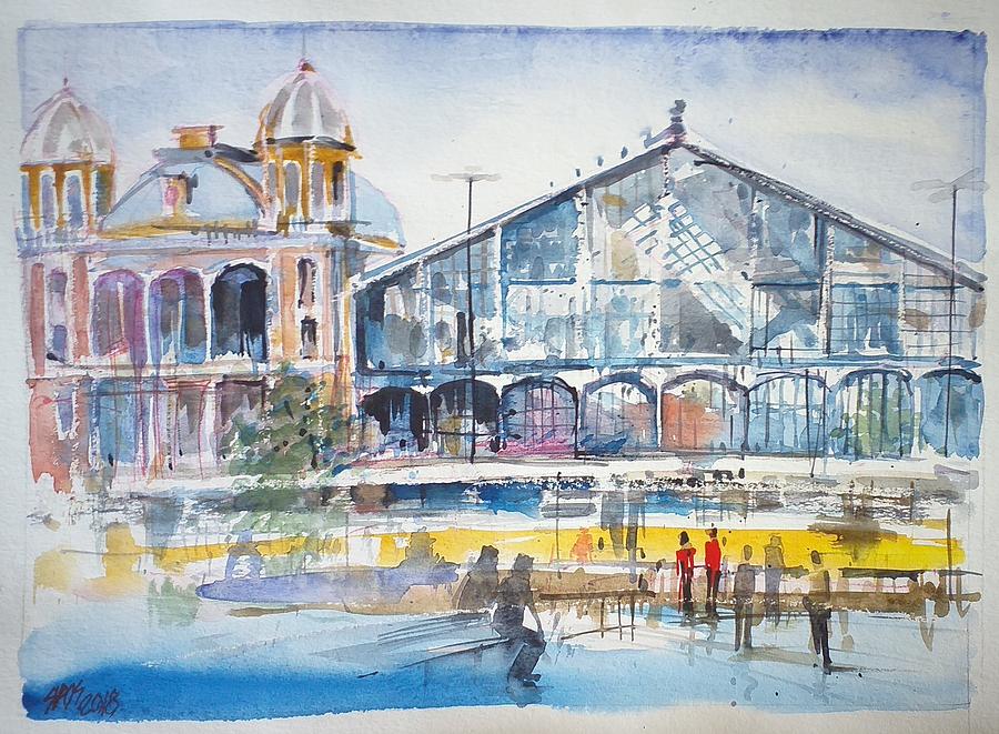 Budapest, Western railway station Painting by Lorand Sipos