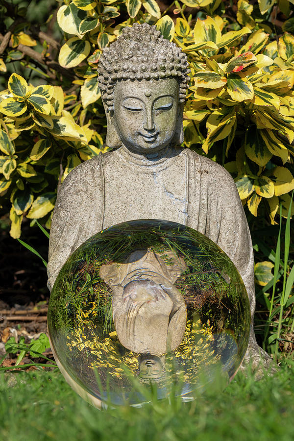Buddha and ball Photograph by Steev Stamford