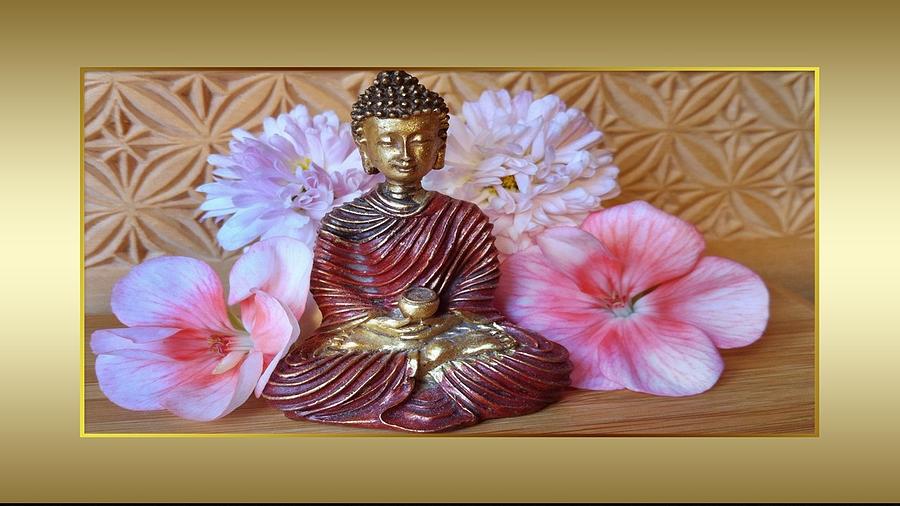 Buddha and Flowers Photograph by Nancy Ayanna Wyatt