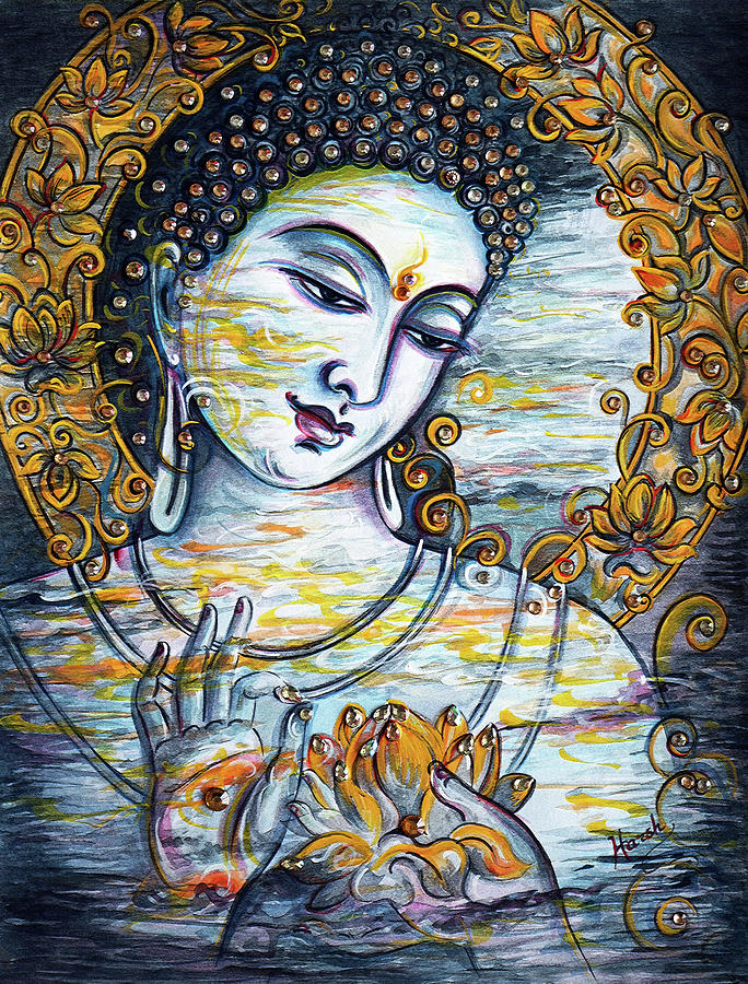 Buddha - bliss Painting by Harsh Malik