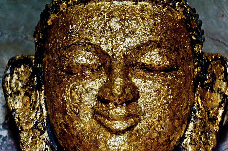 Buddha covered with gold, Bagan. Myanmar Photograph by Lie Yim