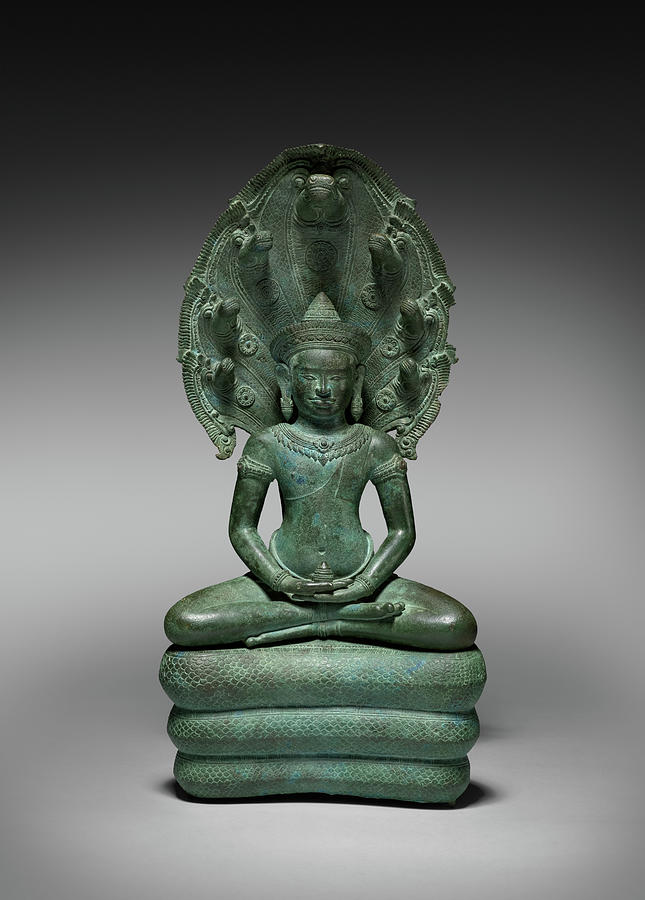Buddha Painting - Buddha Enthroned on a Serpent, Naga by Old Master