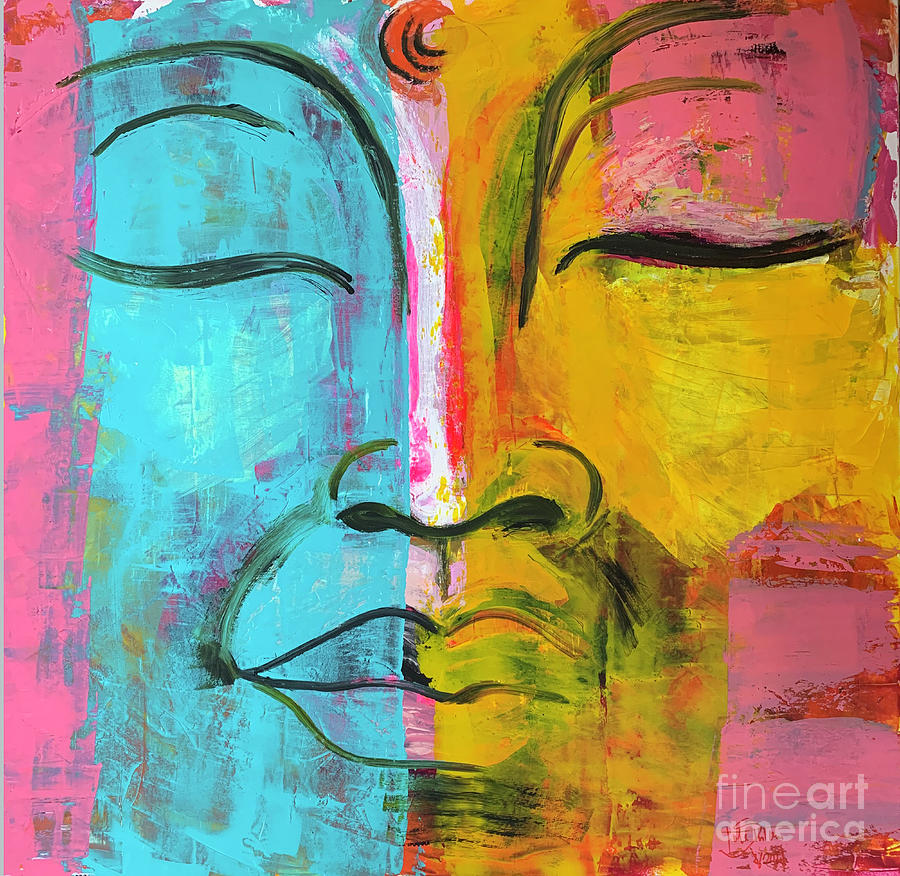 Buddha In Pastel Painting by Jolanta Shiloni