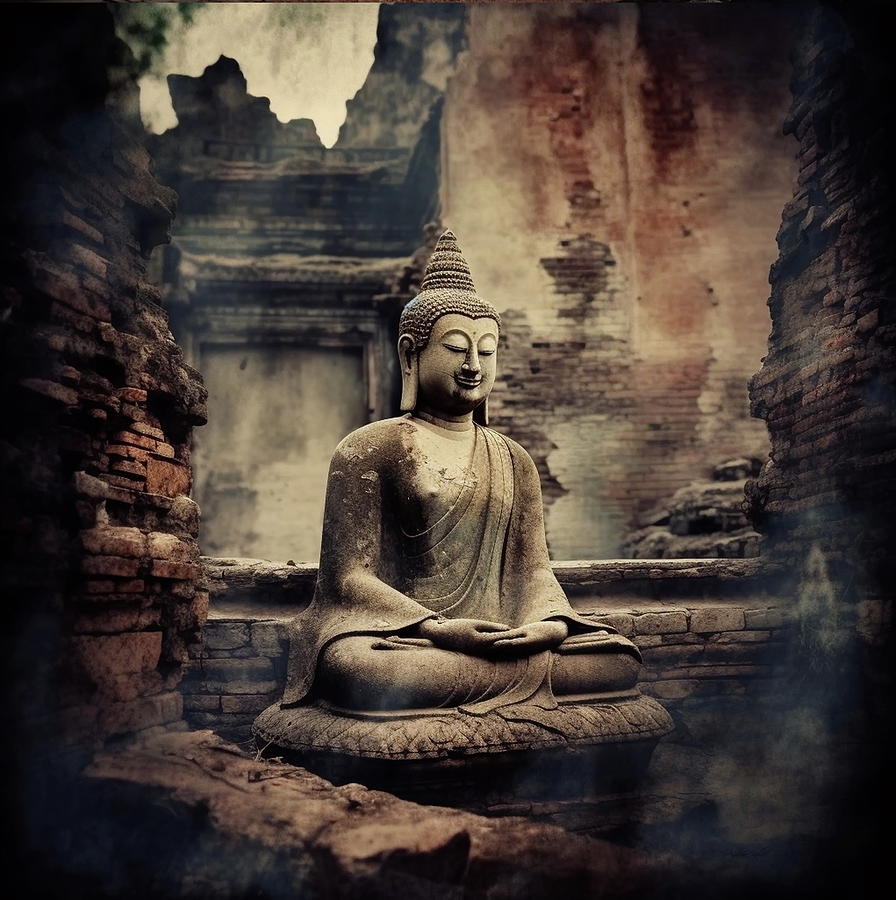 Buddha in Sepia Photograph by Andrea Kollo