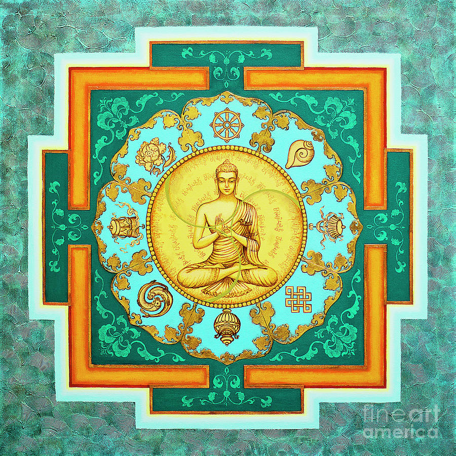 Buddha Painting - Buddha. Jewels of Dharma by Yuliya Glavnaya