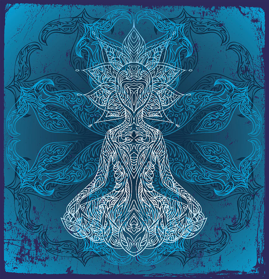 Buddha On Blue Drawing by Stereohype