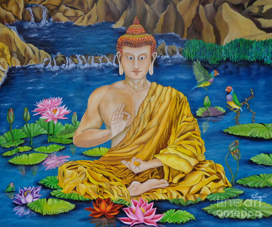 Buddha On The Lake Painting by Jleopold Jleopold