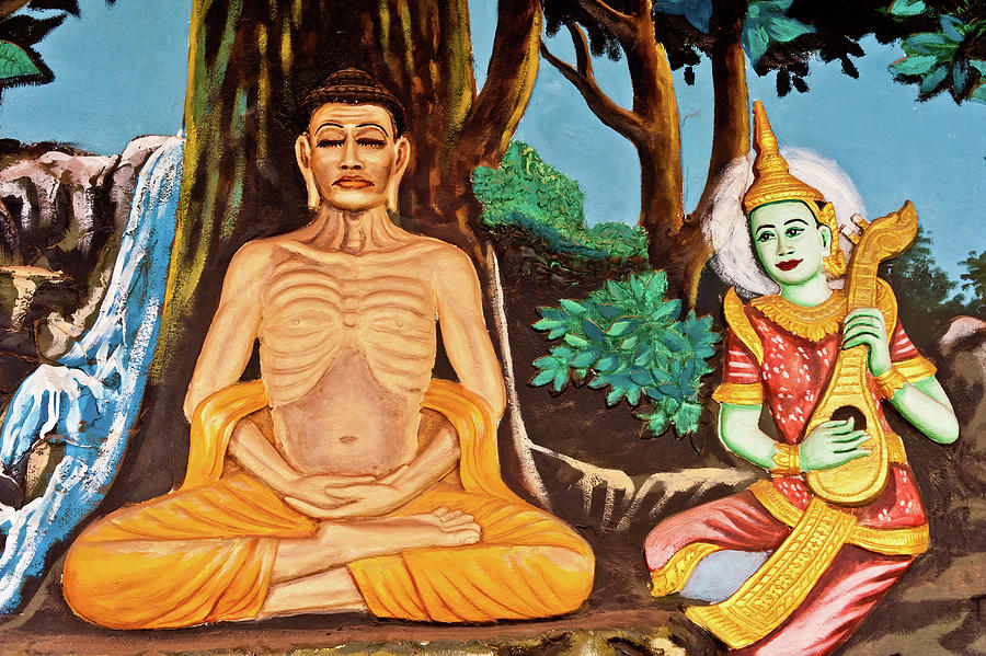 Buddha painting, Angkor Wat. Cambodia Photograph by Lie Yim