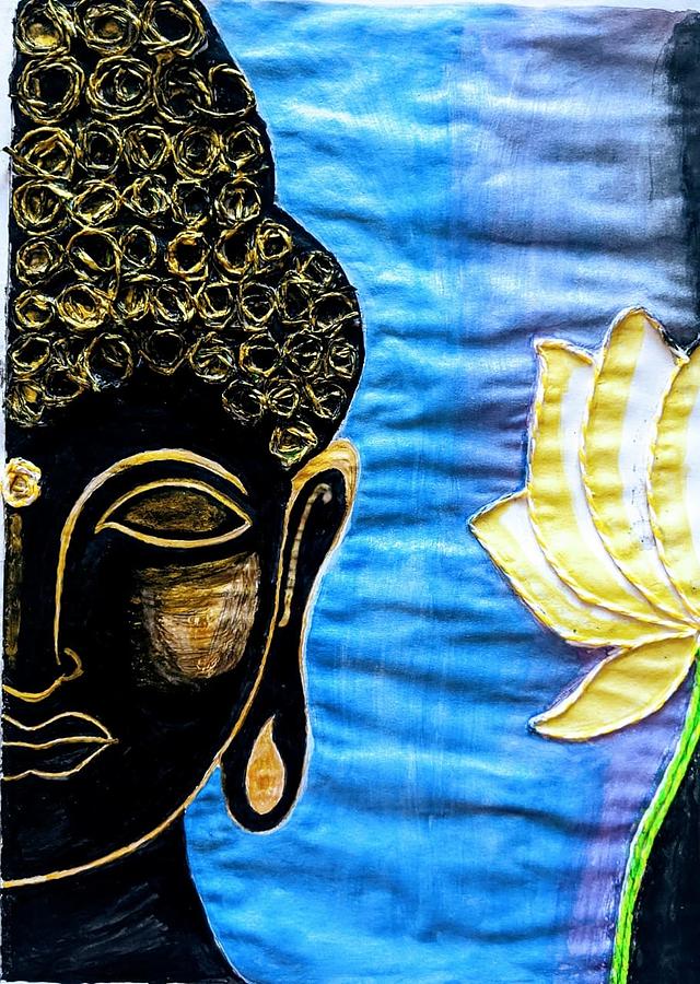 Buddha Painting by Sai Suchitra Pavuluri
