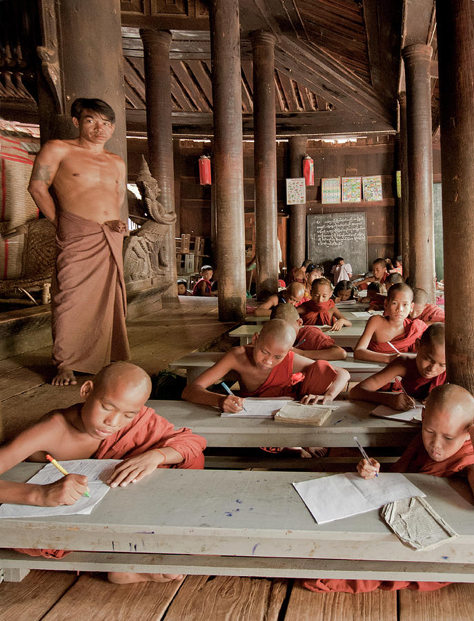 Buddha School in Myanmar Photograph by Matthew Bamberg