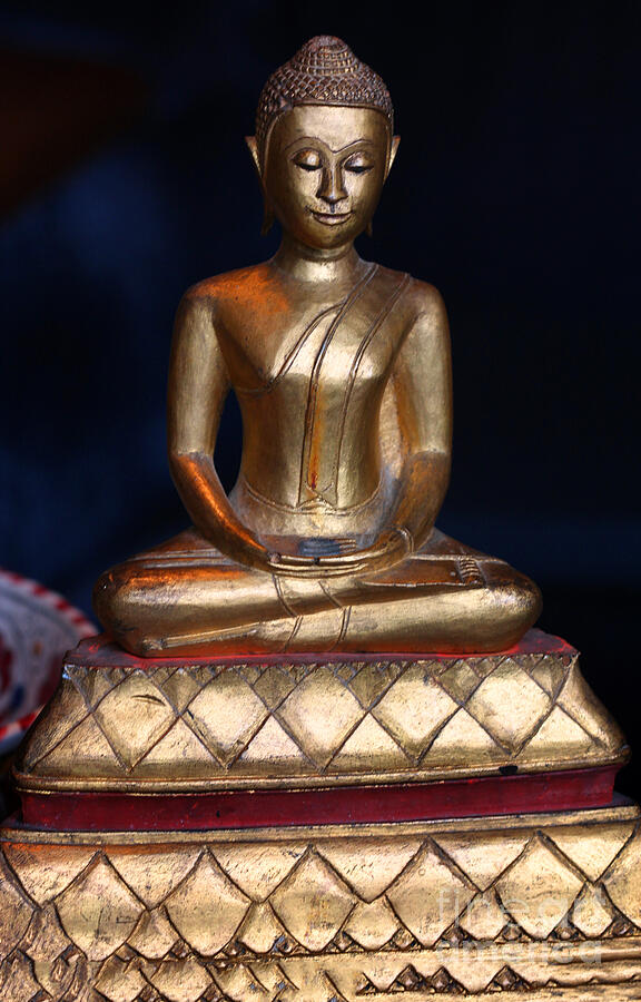 Buddha Photograph - Buddha Statue Surreal Gold Equanimity by Wernher Krutein