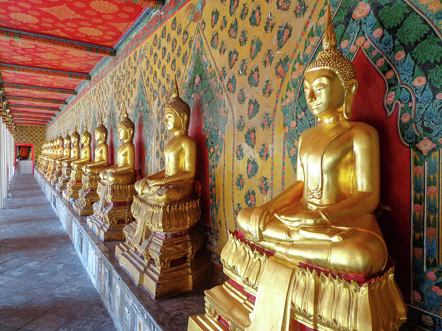 Buddha Statues In Thai Temple Photograph