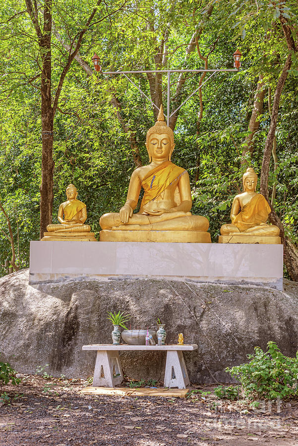 Buddha Photograph - Buddha statues in the temple near Mueang Sa Kaeo in Thailand. by Marek Poplawski