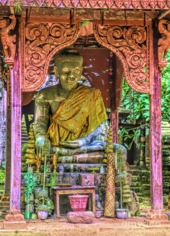 Buddha Photograph - Buddha Temple Color Cambodia Siem Reap  by Chuck Kuhn